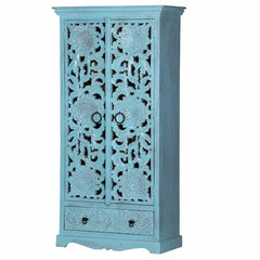 Kalah Solid Mango Wood Indian Hand Carved Wardrobe C5