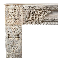Antique Indian Hand Carved Solid Wood Console Table 05