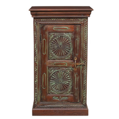Vintage Hand Carved Solid Wood Bedsides Table 66