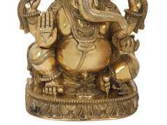 Indian Lord Ganesha Handmade Brass Statue