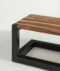 Industrial Metal and Solid Wood Coffee Table C116