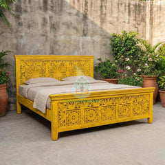 Hand Carved Mango Wood Bed Frame 186