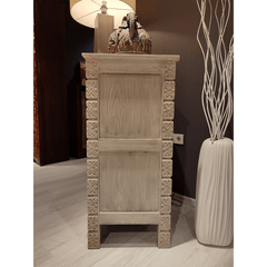 Indian Hand Carved Solid Wood Side Table 04
