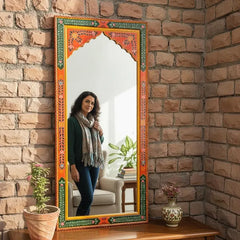 Indian Hand Painted Solid Wood Mirror Frame 114