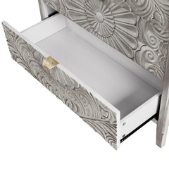 Indian Hand Carved Solid Wooden Bedside Table 01