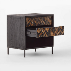 Bone Inlay Solid Wood 2 Drawer Bedsides Table 72