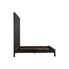 Dynasty Hand Carved Solid Wood Low Profile Standard Bed Black