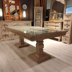 Indian Hand Carved Solid Wood Dining Table 09