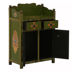 Hand-Painted Solid Wood Cabinet In Multi-Colour