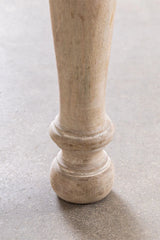 Indian Hand Carved Solid Mango Wood Round Coffee Table Natural C118