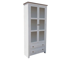 French Blanc Wooden Display Cabinet