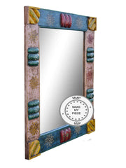 Pandora Hand Painted Indian Mirror With Colored Frame Multicolour