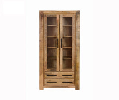 Avalon Indian Wooden DIisplay Cabinet  Zen  Rustic 100x40x200 CM