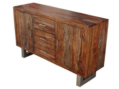 Cromer Indian Solid Wood Sideboard Natural D 40x W 145 x H 85 Cm