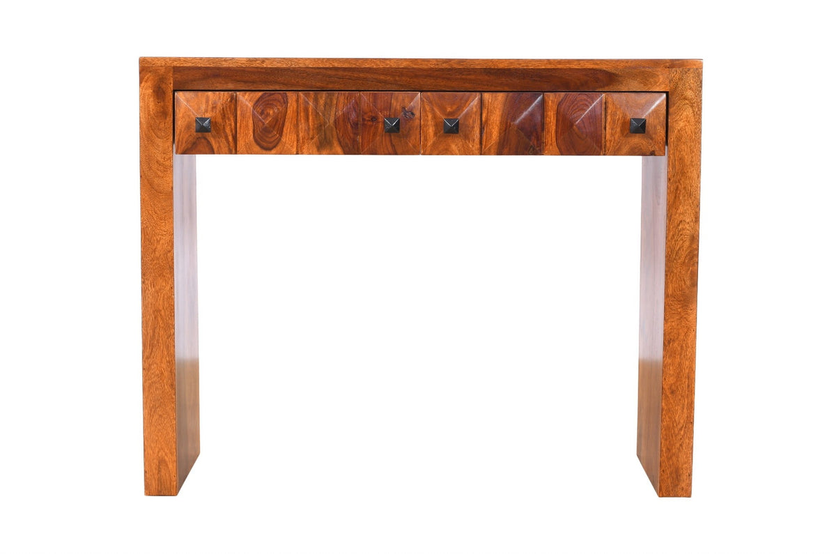 Diamond Indian Sheesham Solid Wood Console Hall Table 100x30x80cm