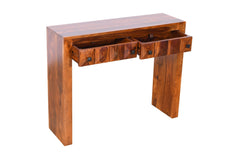 Diamond Indian Sheesham Solid Wood Console Hall Table 100x30x80cm