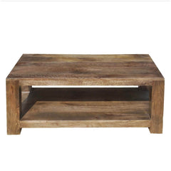 Boston Contemporary Mango Wood 2 Tier Coffee Table