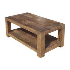 Boston Contemporary Mango Wood 2 Tier Coffee Table