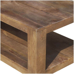 Boston Contemporary Mango Wood 2 Tier Coffee Table