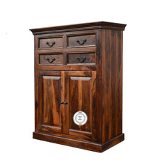 Solid Wood Indian Small Sideboard Cabinet Honey brown