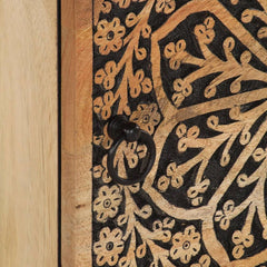 Kraft Bazaar Indian  Wood Hand Carved Bedside Table 54
