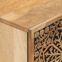 Kraft Bazaar Indian  Wood Hand Carved Bedside Table 54