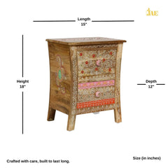 Pandora Hand Painted Multicolored Wooden Side Table