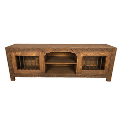 Indian Hand Carved Solid Wooden TV Unit 07