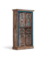 Indian Hand Carved Solid Wooden Cupboard Wardrobe D74