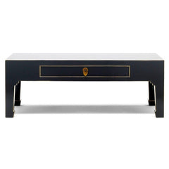 Golden Dragon Oriental Painted Solid Wood Black Coffee Table 110x60x45cm