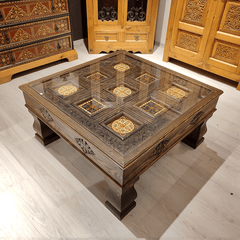 Mughal Hand Painted Solid Wood Coffee Table C31