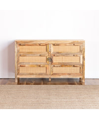 Rattan Elegance Series Mango Wood Rattan Cane Chest of Drawers In Natural