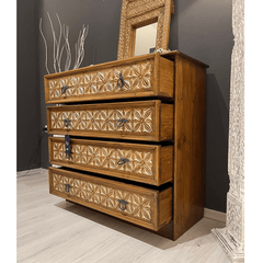 Hand Carved Solid Hard Wood Dresser Chest of Drawers D10