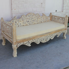 Mughal Garden Maharajah Indian Daybed Limewash XL