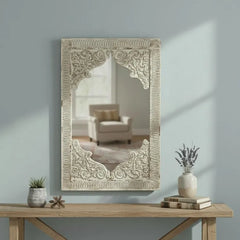 Antique Hand Carved Solid Wood Mirror Frame 101
