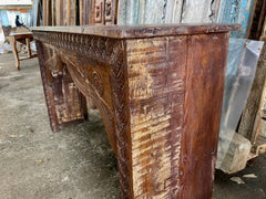 Indian Hand Carved Solid Wood Carved Console Table