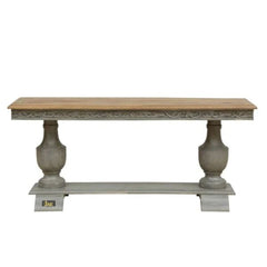 French Provincial Style Pillar Console Table Grey