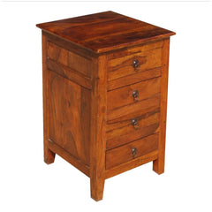 Indian Style Farmhouse Rosewood Mini Chest Of Drawers End Table Honey