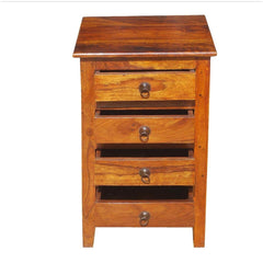 Indian Style Farmhouse Rosewood Mini Chest Of Drawers End Table Honey