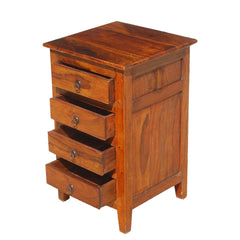 Indian Style Farmhouse Rosewood Mini Chest Of Drawers End Table Honey