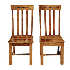 Oklahoma Farmhouse Solid Wood School Back Chairs Set of 2