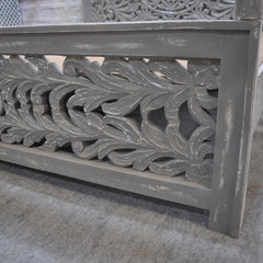 Dynasty Carved Panel 4 Poster Bed King 183 x 203 cm Rustic Gray