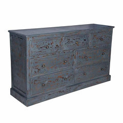 The Gileteen 7-Drawer Double Dresser Vintage Hand Painted Chest of 7 Drawers