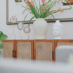 The Gileteen Natural Sideboard Buffet Rattan Kitchen and Living Room