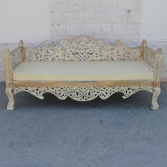 Mughal Garden Maharajah Indian Daybed Limewash XL