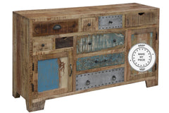 Lava Industrial Indian Solid Wood Buffet Sideboard With Drawers