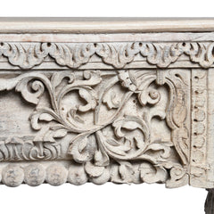 Antique Indian Hand Carved Solid Wood Console Table 05