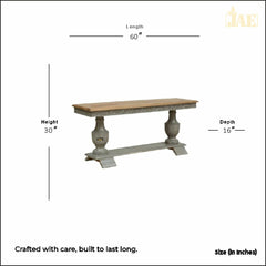 French Provincial Style Pillar Console Table Grey