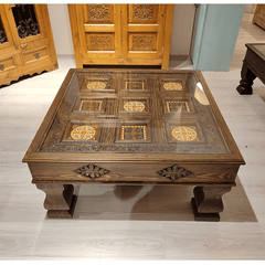 Mughal Hand Painted Solid Wood Coffee Table C31