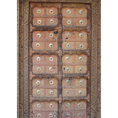 Indian Vintage Antique Handcrafted Wooden Brass Work Door 64